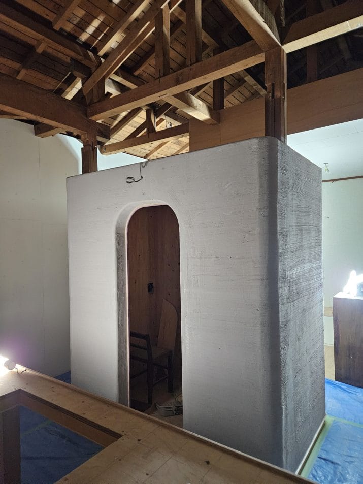 三浦の土壁下地作り