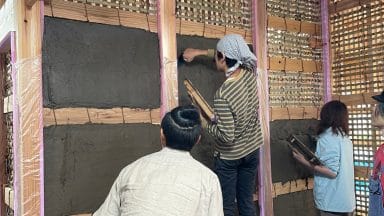 (株)藤本工務店様　土壁塗りワークショップ