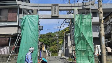横須賀市　神社鳥居修理工事（応援工事）vol.6